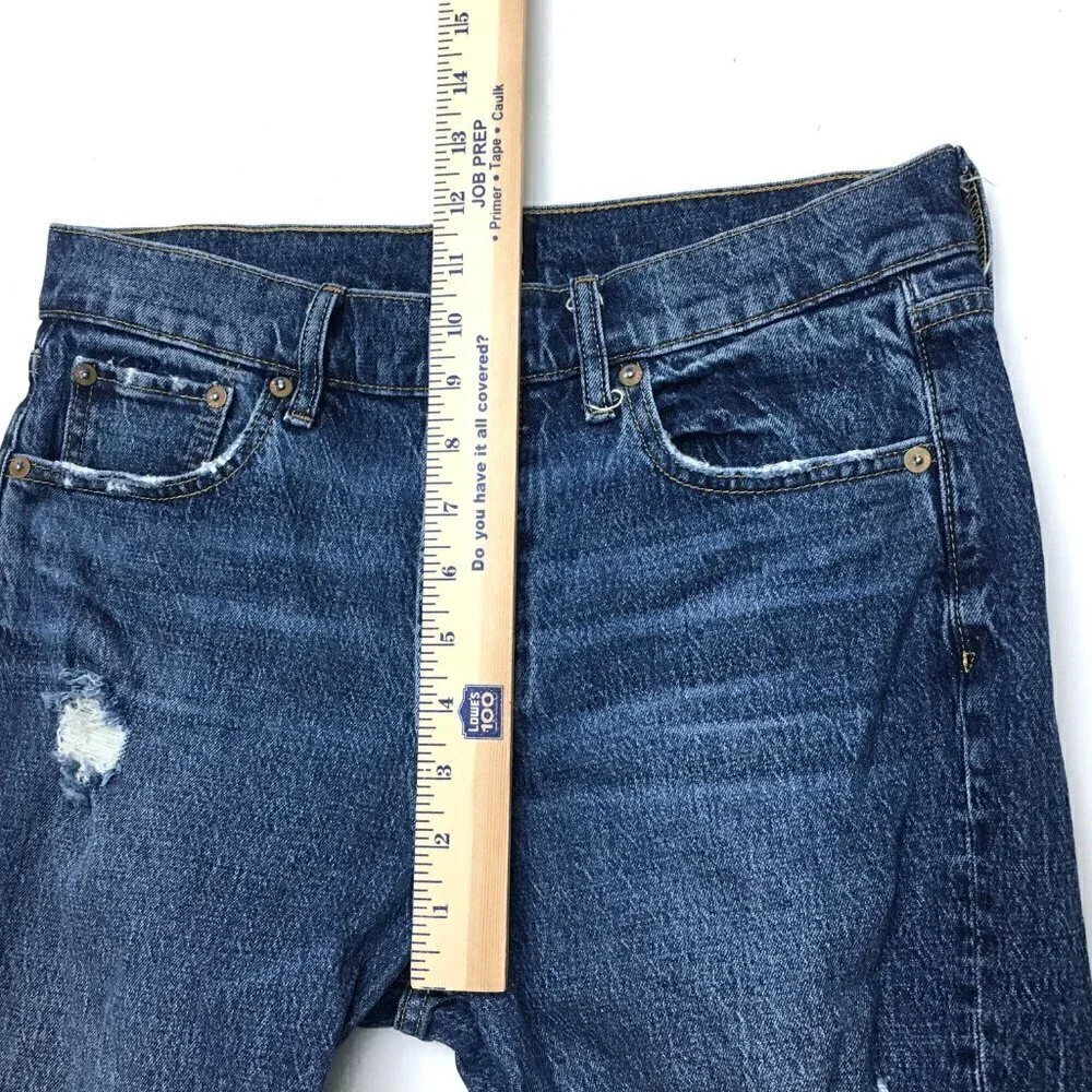 Gap Women's Jeans Cheeky Straight Crop Distressed Button Fly 8 petite inseam 23